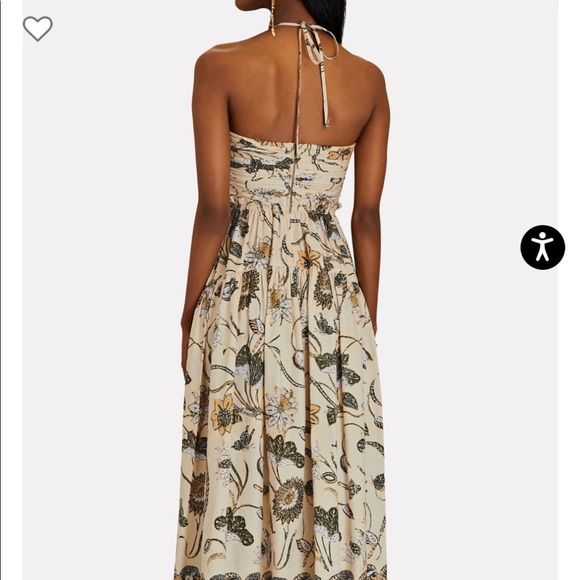 Ulla Johnson Ella Cut-Out Floral Poplin Halter Dress 0 - Picture 3 of 9